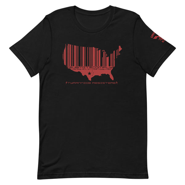 T-Shirt AMERICAN BARCODE - RED ART